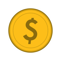 flat design dollar coin icon vector illustration