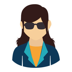 young woman profile icon vector illustration