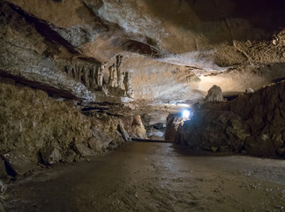 The interior of the cave "geophysical" on the Ai-Petri plateau, Crimea