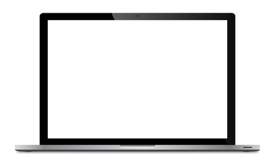 Realistic Silver Laptop Screen