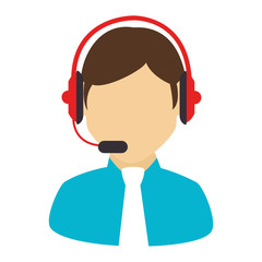 male call center headset icon vector illustration