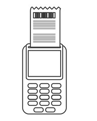 flat design dataphone and ticket icon vector illustration