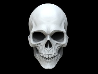 White clay skull - 3D Illustration