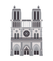 Fototapeta premium flat design notre dame de paris icon vector illustration