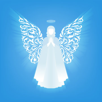 White glowing angel and halo.