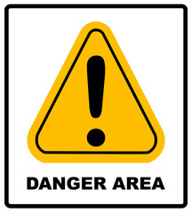 Exclamation danger area sign vector