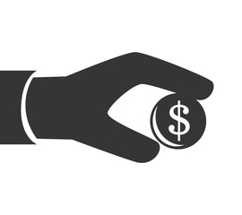 money coin hand icon vector illustration