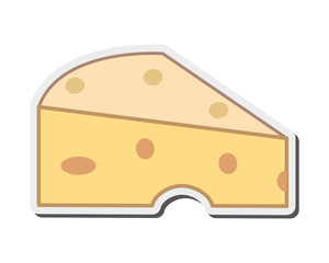 flat design single cheese icon vector illustration