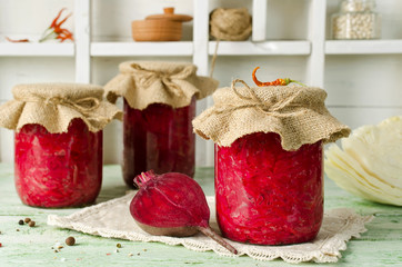 Salad with cabbage and beets