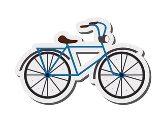 flat design single bike icon vector illustration