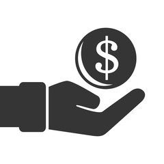 money coin hand icon vector illustration