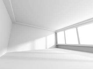 Fototapeta na wymiar Empty White Room With Windows. Minimalistic Style
