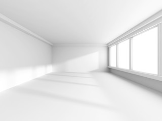 Naklejka na ściany i meble Empty Room Interior White Background