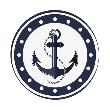 Flat Design Classic Anchor Icon Vector Illustration