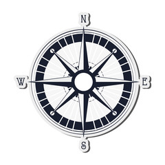 flat design navigation compass icon vector illustration
