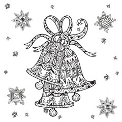Vector cute fairy doodle christmas bells