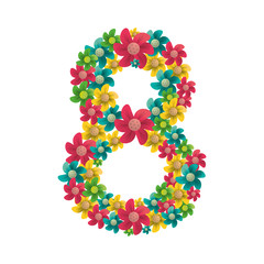 flat design feminine eight icon vector illustration