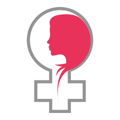 flat design female sign icon vector illustration