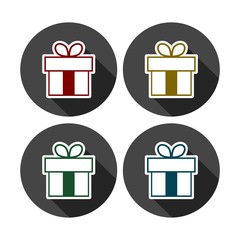 Set of colorful icons of gift boxes 