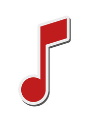 flat design music note icon vector illustration