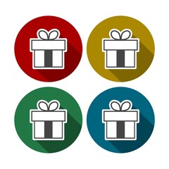Set of colorful icons of gift boxes 