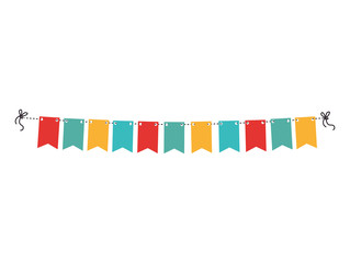pennants decoration party isolated icon flat design