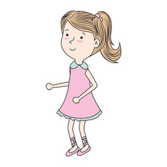 beautiful girl cartoon isolated flat icon design