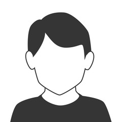 male profile face isolated flat icon design