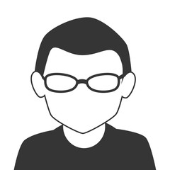 male profile face isolated flat icon design