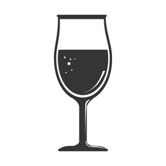 wine glass cup isolated flat icon design