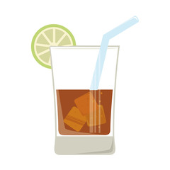 whisky cold glass isolated flat icon design