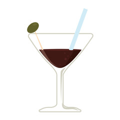 cocktail glass cup isolated flat icon design