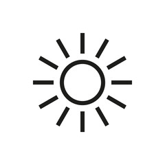 Sun icon on white background