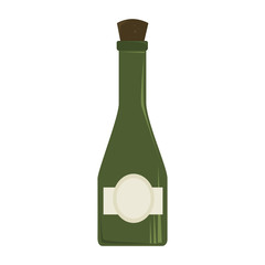 wine glass bottle isolated flat icon design