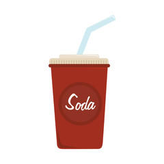 soda plastic cup isolated flat icon design