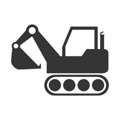 excavator construction machinery build industry truck vector graphic isolated and flat illustration