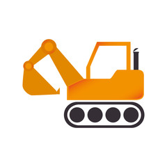 excavator construction machinery build industry truck vector graphic isolated and flat illustration