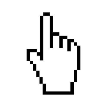 hand arrow cursor click point pointer  technology computer vector graphic isolated and flat illustration