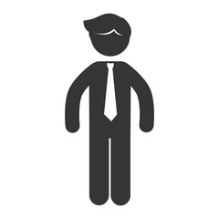 business man tie businessperson  suit silhouette  vector graphic isolated and flat illustration