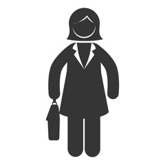 business woman businessperson  suit silhouette tie vector graphic isolated and flat illustration