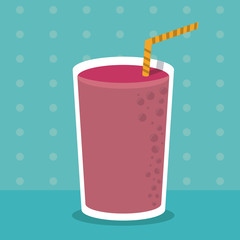 smoothie purple juice glass drink healthy icon. Colorfull and flat illustration. Vector graphic