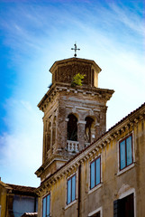 Fototapeta na wymiar The Leaning Tower in Venice, Italy in Venice, Italy