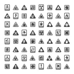 Danger warning attention sign icons