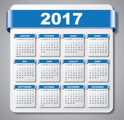 Calendrier 2017 bleu
