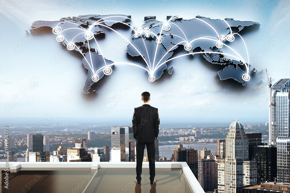 Poster global social networking concept