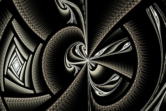 Abstract swirling square fractal