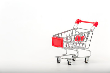A Shopping Cart Isolated On White background and copyspace for put your text