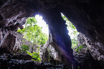 Hanging Rock in Luang Pha Wiang cave, Lamphun Thailand
