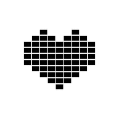 Monochrome heart pixel icon