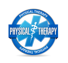 physical therapy medical seal isolated sign